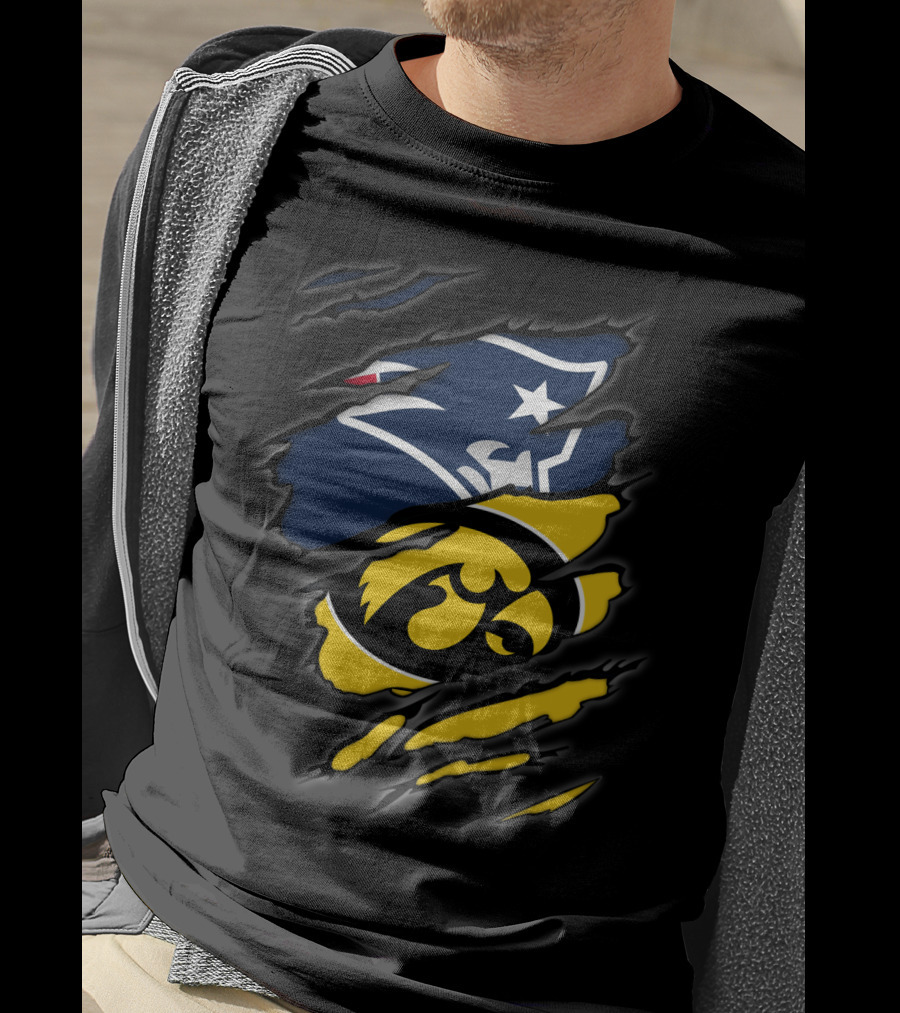 Patriots Iowa Hawkeyes Football Crossover Fan T-Shirt