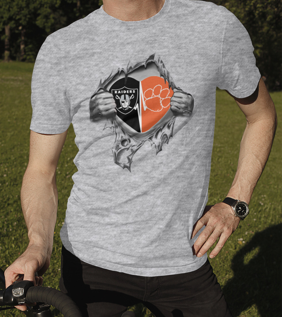 Raiders And Clemson Tigers Heart Revealed T-Shirt