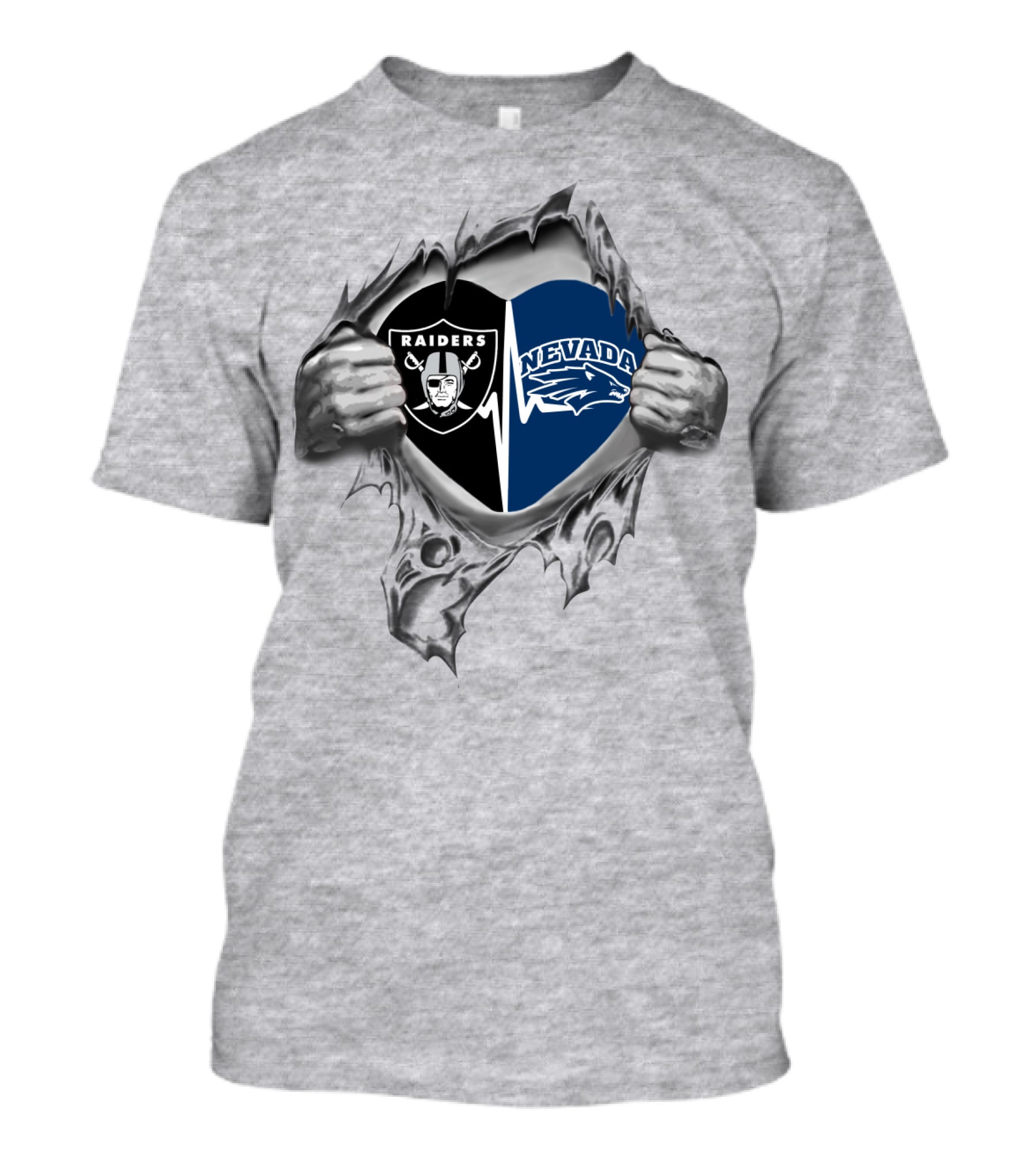 Raiders Nevada Pride Heart Split T-Shirt