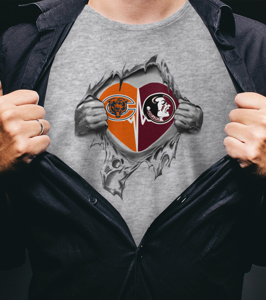 Bears Seminoles Heart Logo T-Shirt