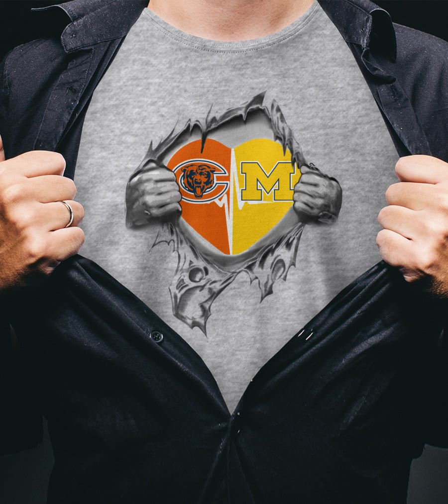 Bears Michigan Heart T-Shirt