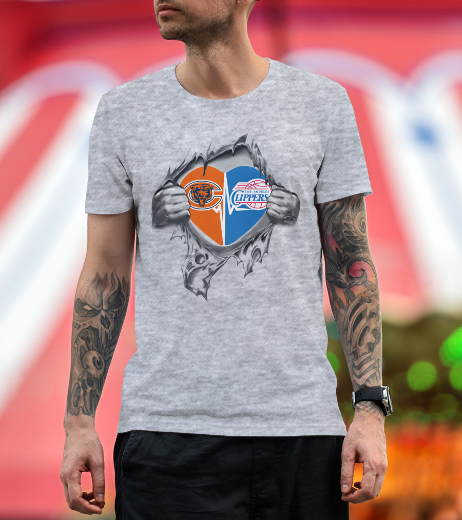 Chicago Bears Los Angeles Clippers It's In My Heart T-Shirt