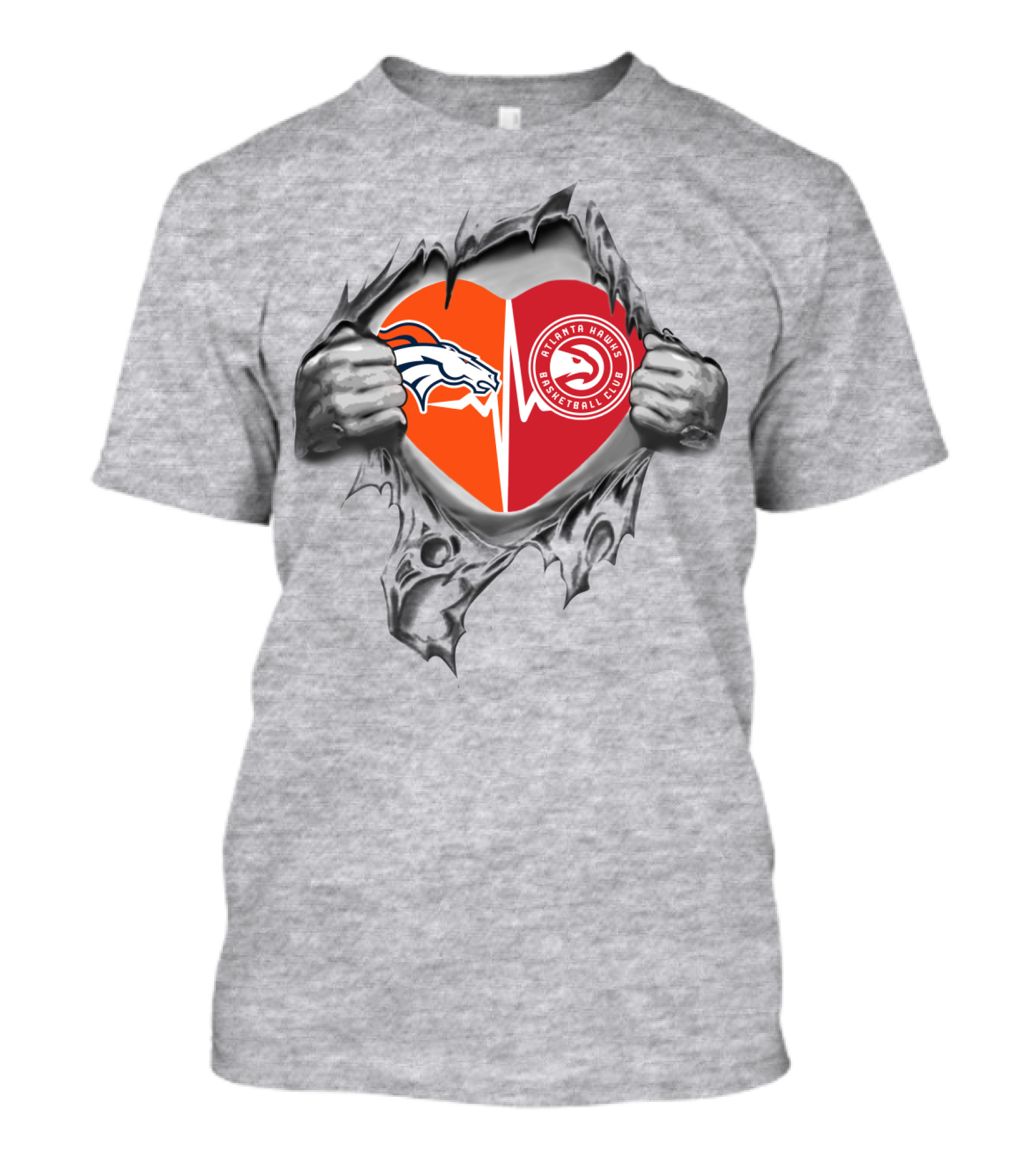 Broncos Hawks Heart Loyalty Denver Atlanta Fan Passion T-Shirt