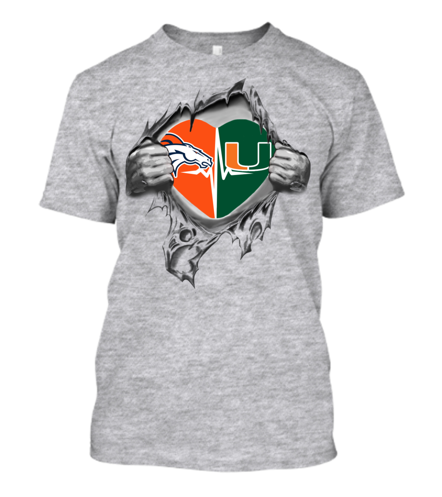 Broncos Hurricanes Heartbeat Inside Me T-Shirt