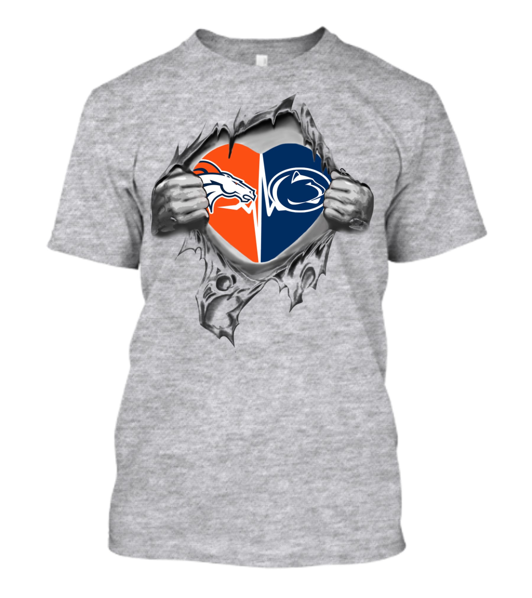 Broncos Penn State Heart Split T-Shirt