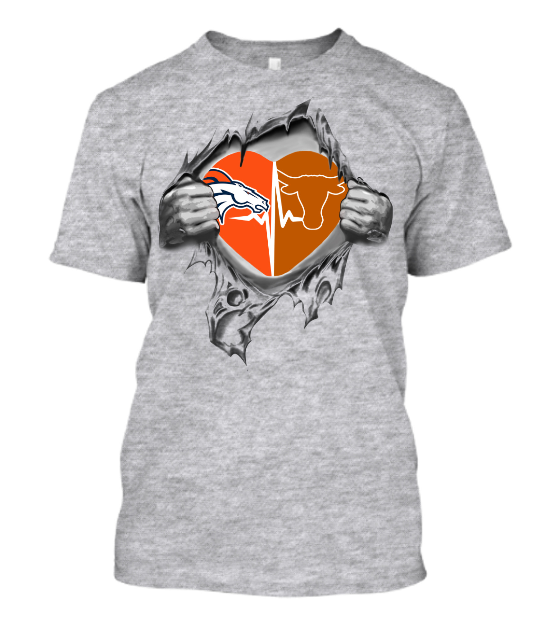 Broncos Longhorn Heart Combo T-Shirt