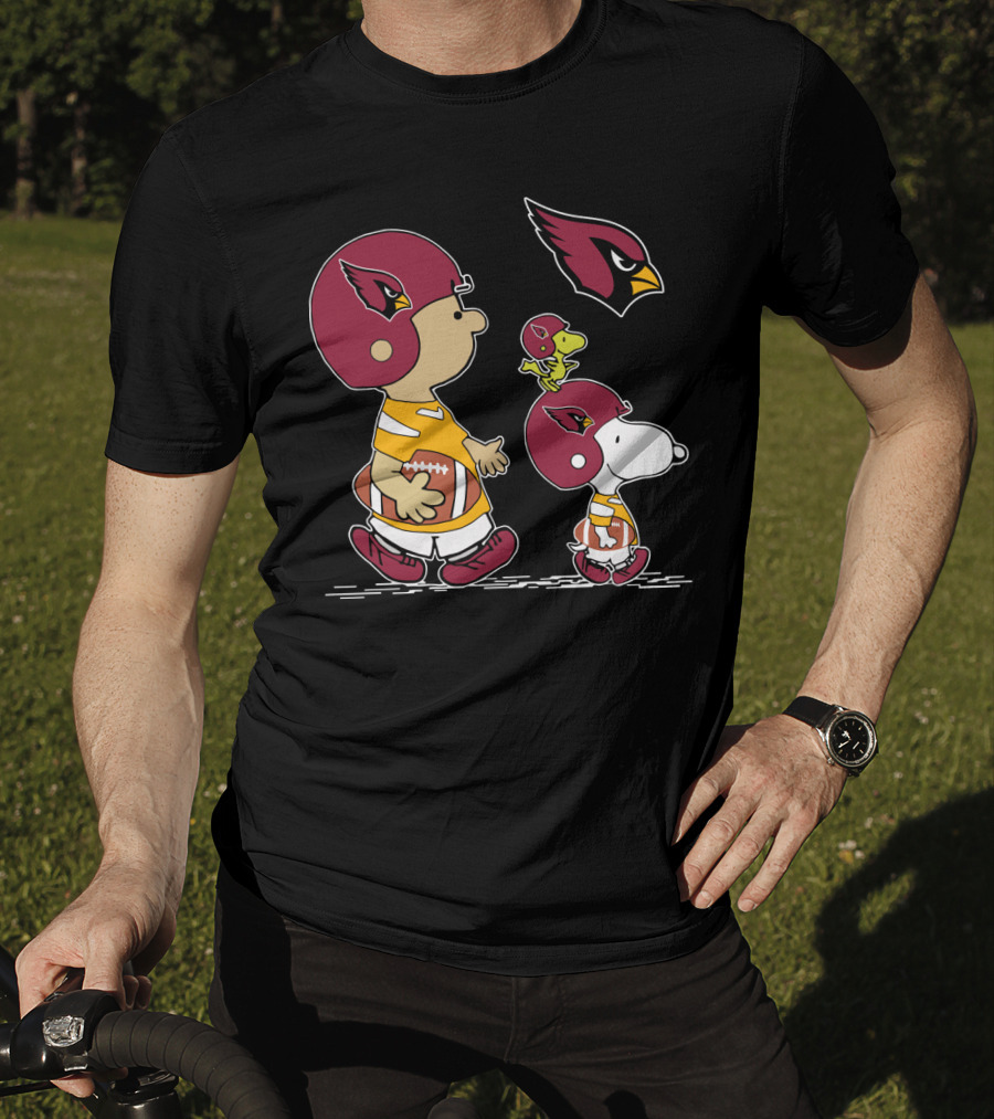 Cardinals Snoopy Woodstock Football Charlie Brown Peanuts Helmet T-Shirt