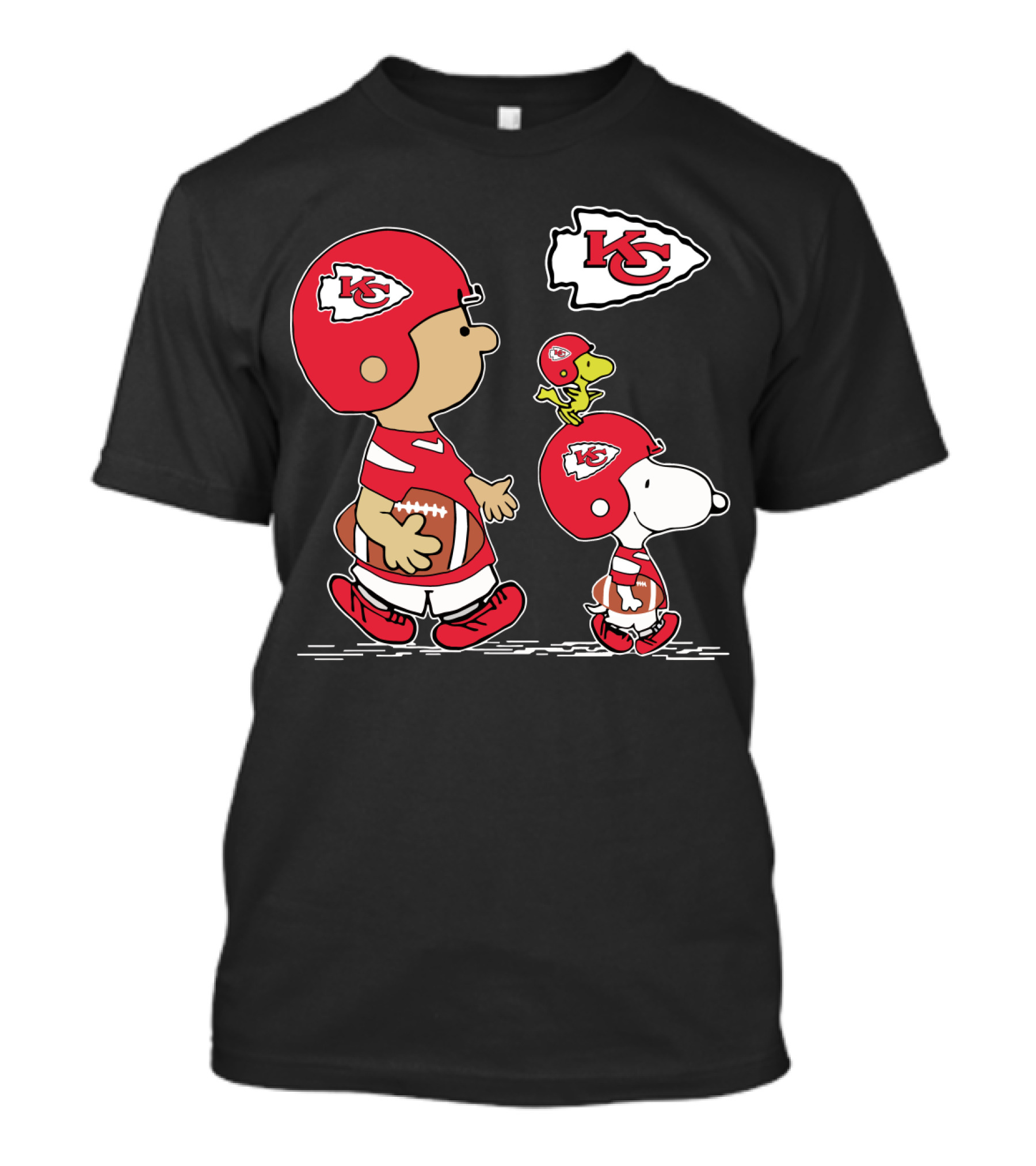 Chiefs Snoopy Football And Woodstock In Kansas City Helmets T-Shirt