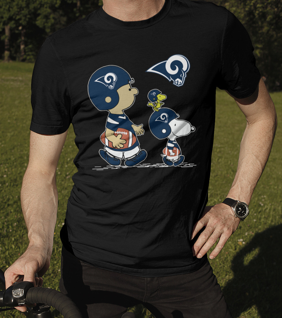 Rams Football Snoopy And Friends In Team Helmets T-Shirt
