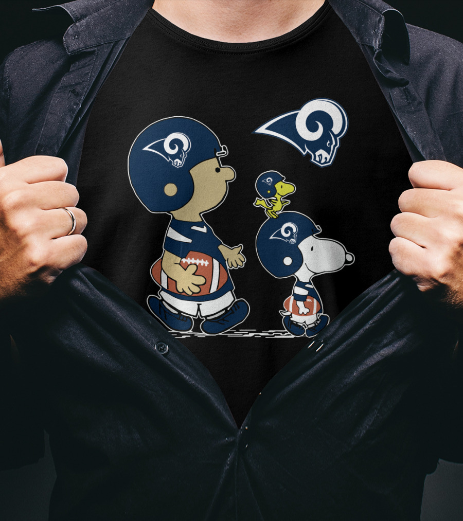Rams Football Snoopy And Friends In Team Helmets T-Shirt