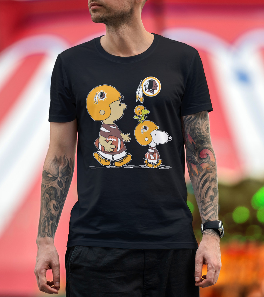 Redskins Snoopy And Woodstock Football Helmets T-Shirt