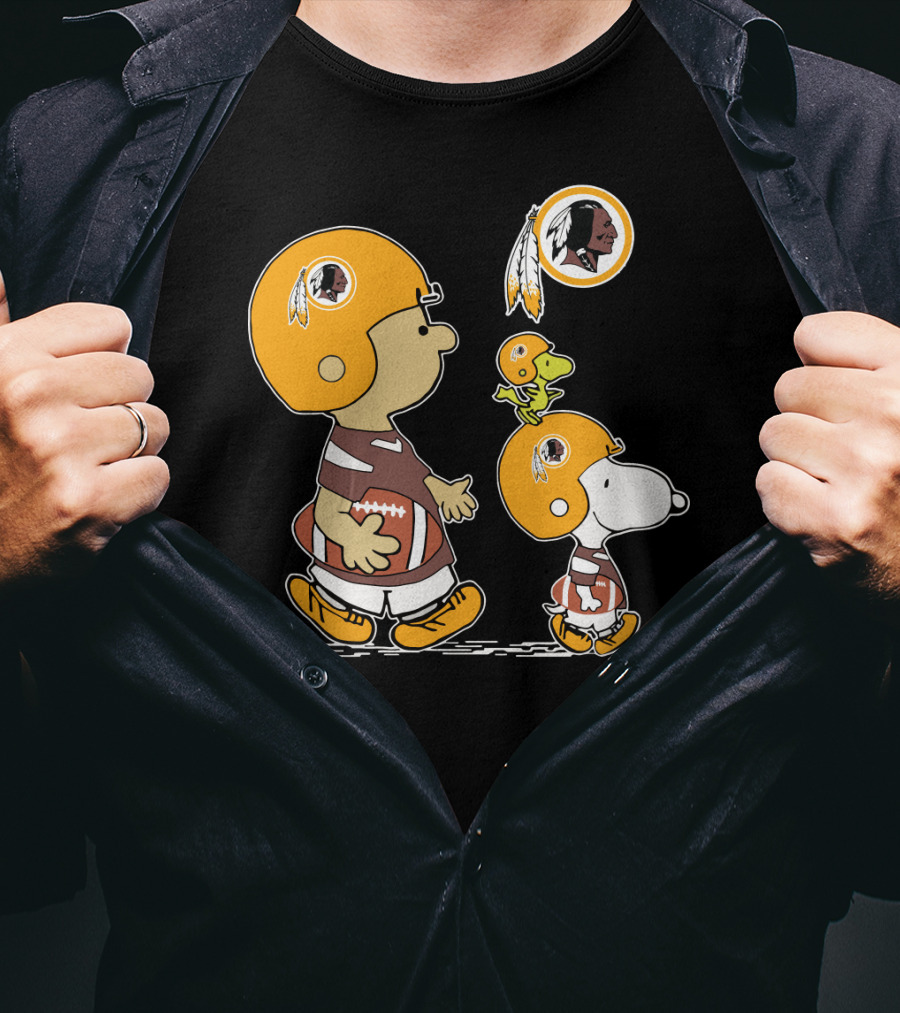 Redskins Snoopy And Woodstock Football Helmets T-Shirt