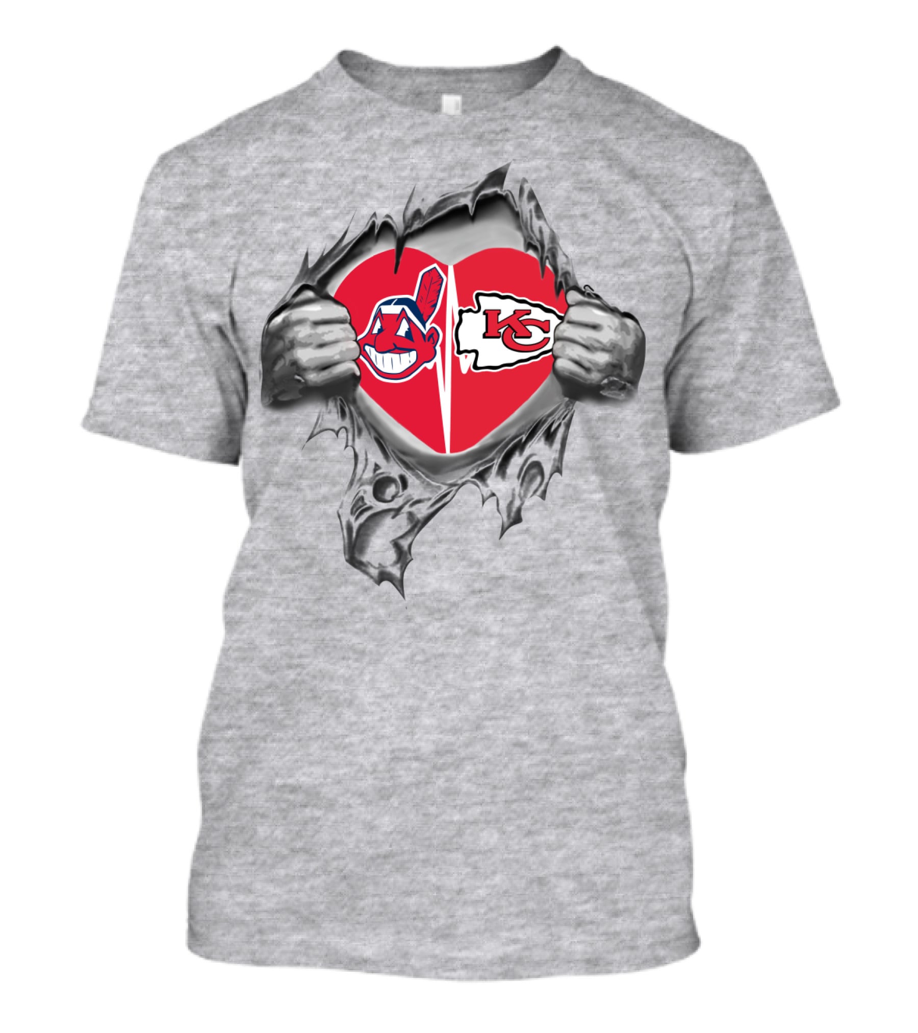 Chiefs Indians Heart Torn T-Shirt