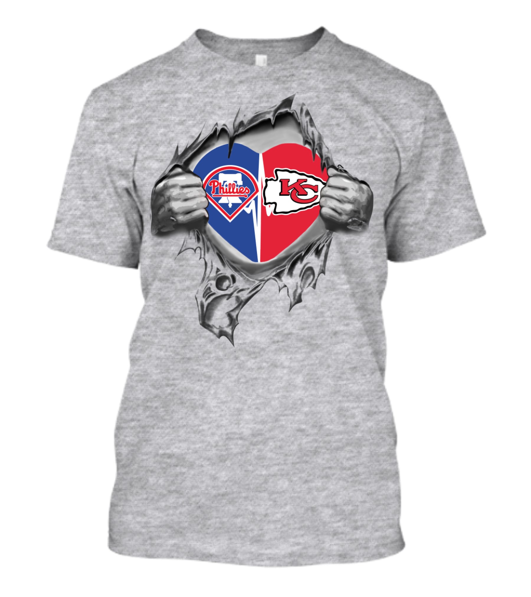 Phillies Chiefs Heart Combined Fan Spirit T-Shirt
