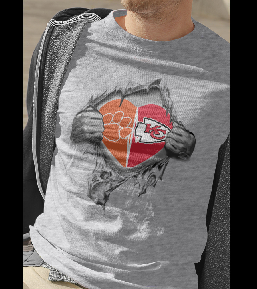 Chiefs Clemson Tigers Heart Division T-Shirt