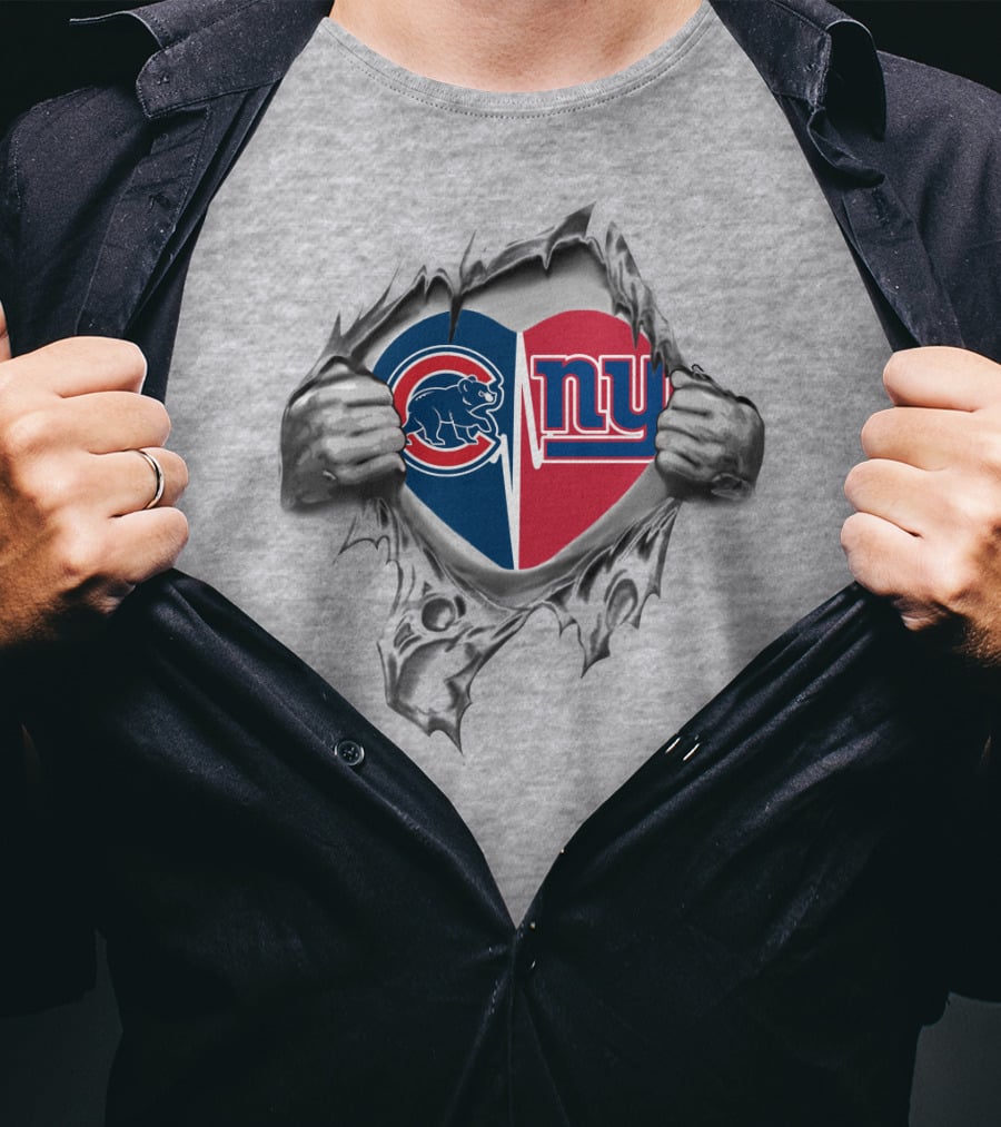 Cubs Giants Dual Heart T-Shirt