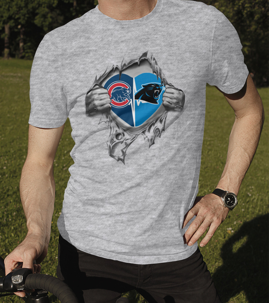 Cubs Panthers Heart Ripped T-Shirt