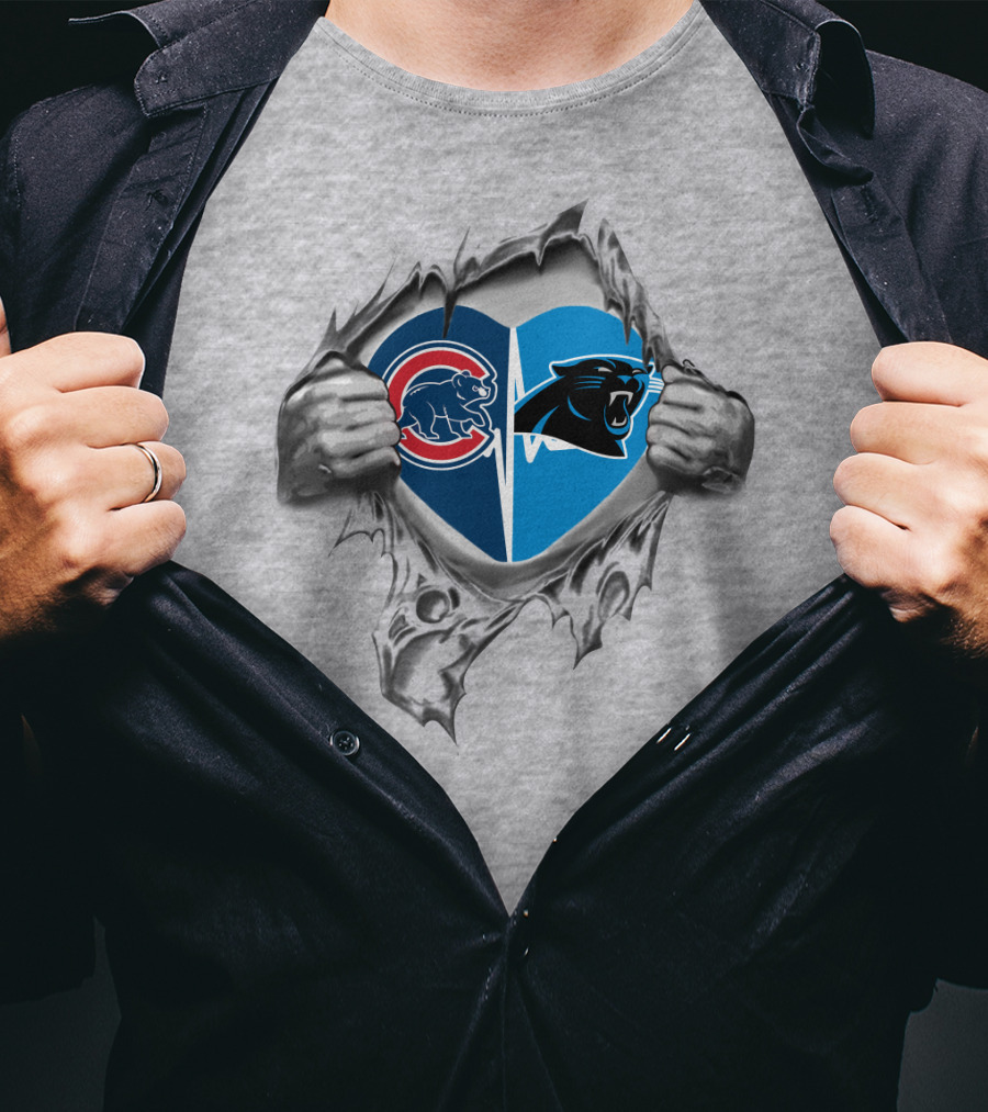 Cubs Panthers Heart Ripped T-Shirt