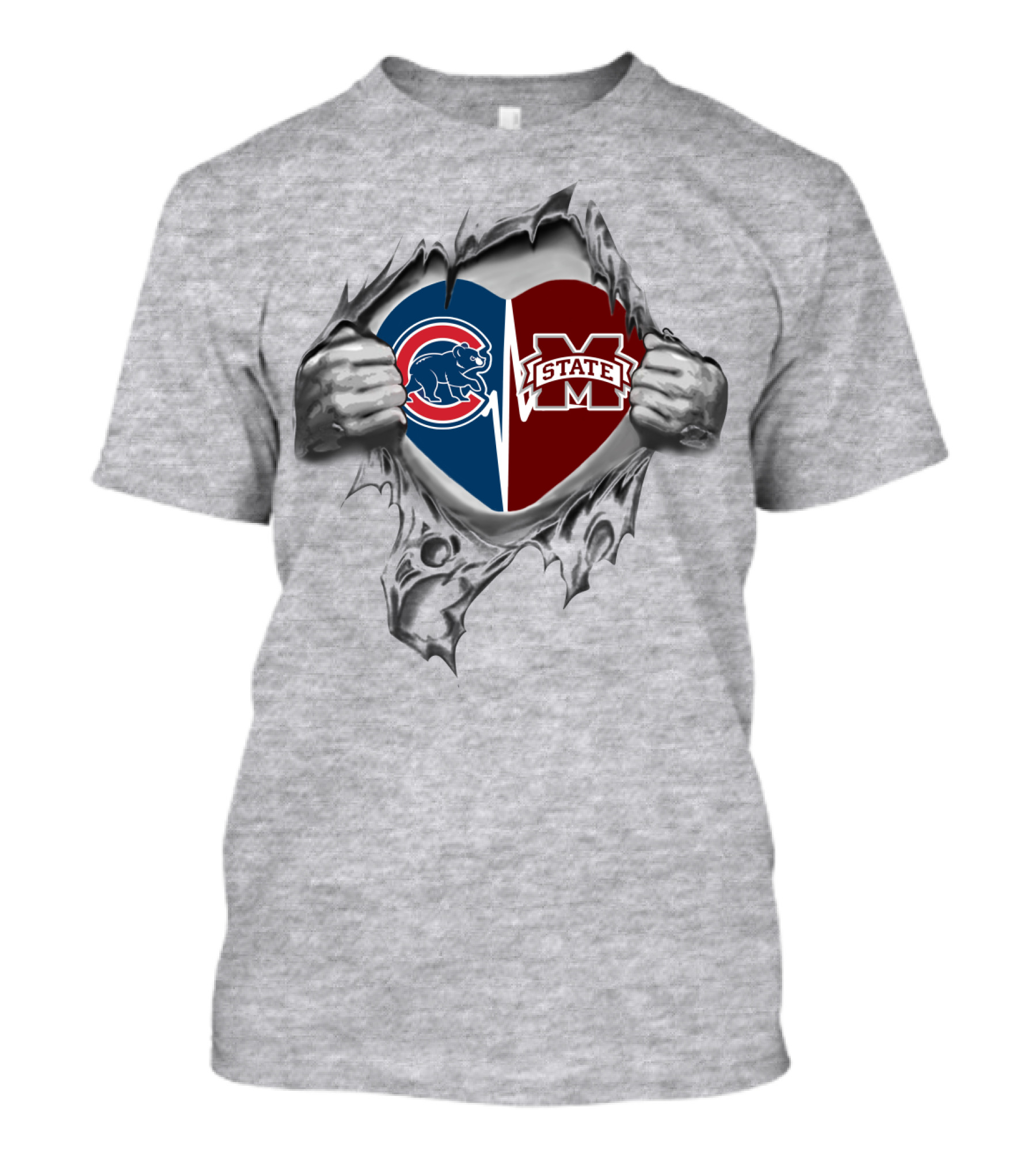 Chicago Cubs Mississippi State Heart T-Shirt