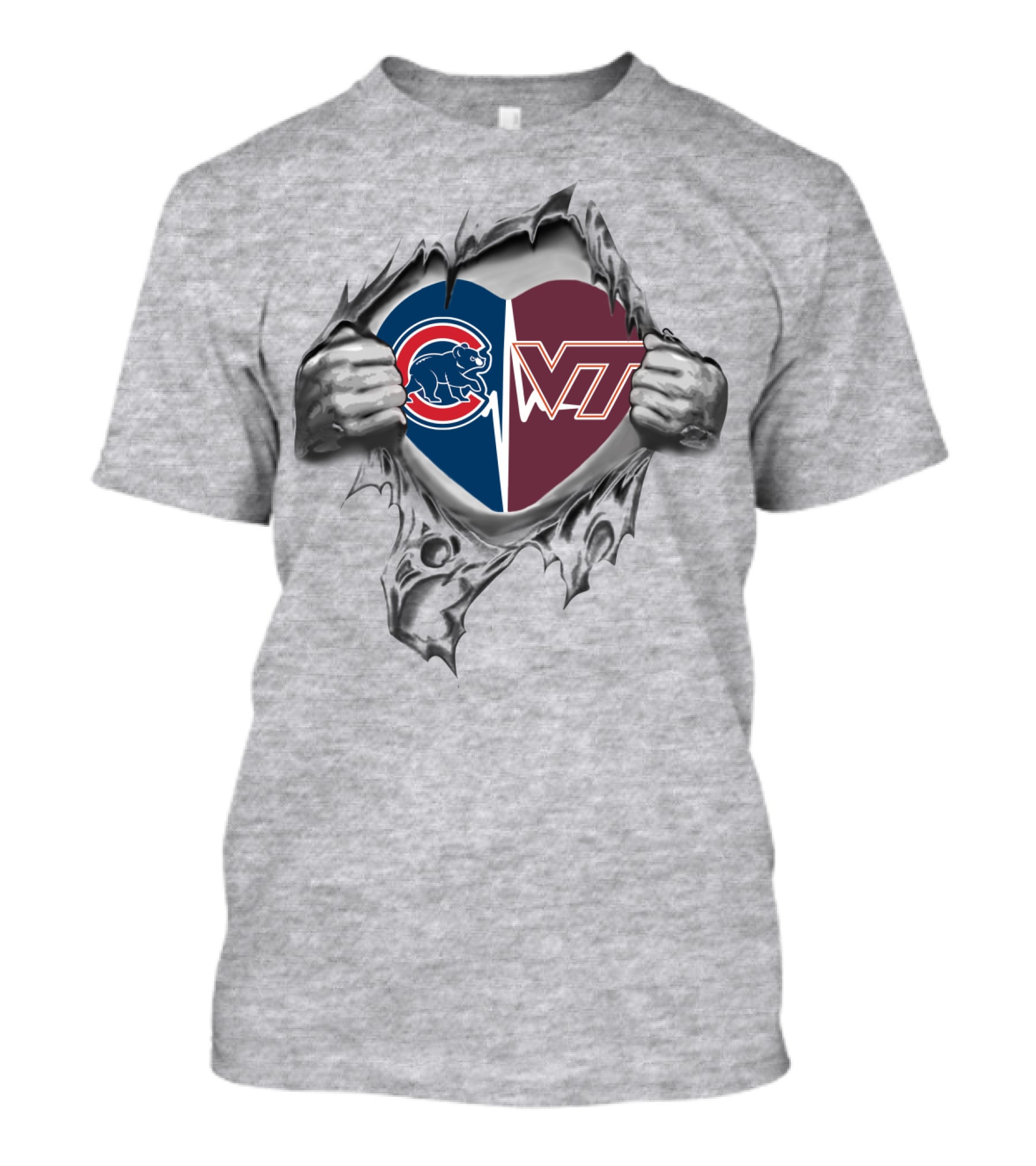 Cubs Virginia Tech Heart Shaped Split T-Shirt