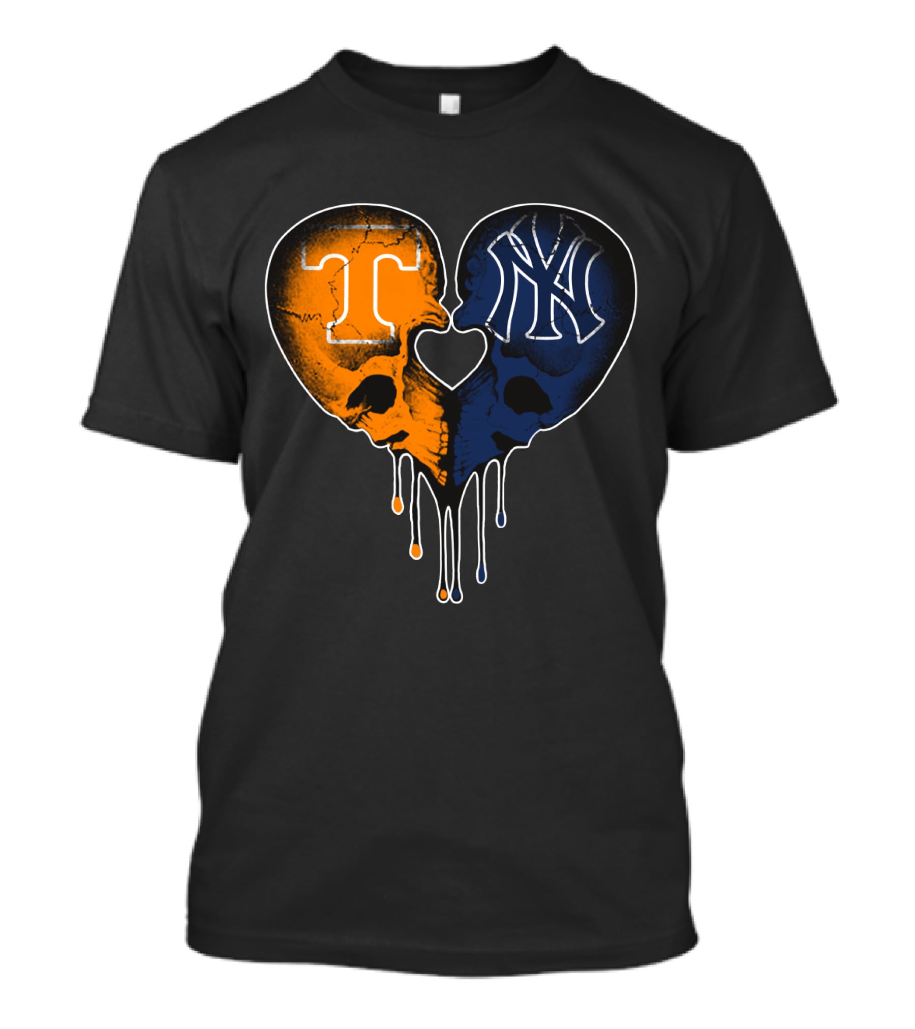 Yankees Tennessee Skull Heart Fusion T-Shirt