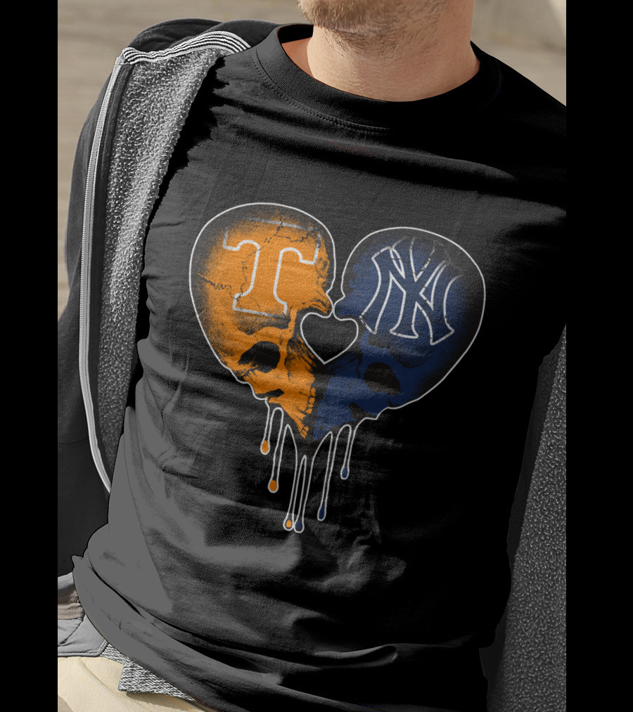 Yankees Tennessee Skull Heart Fusion T-Shirt