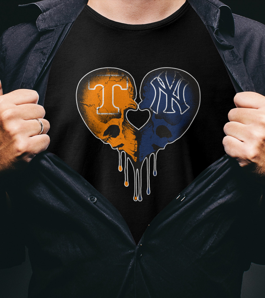 Yankees Tennessee Skull Heart Fusion T-Shirt