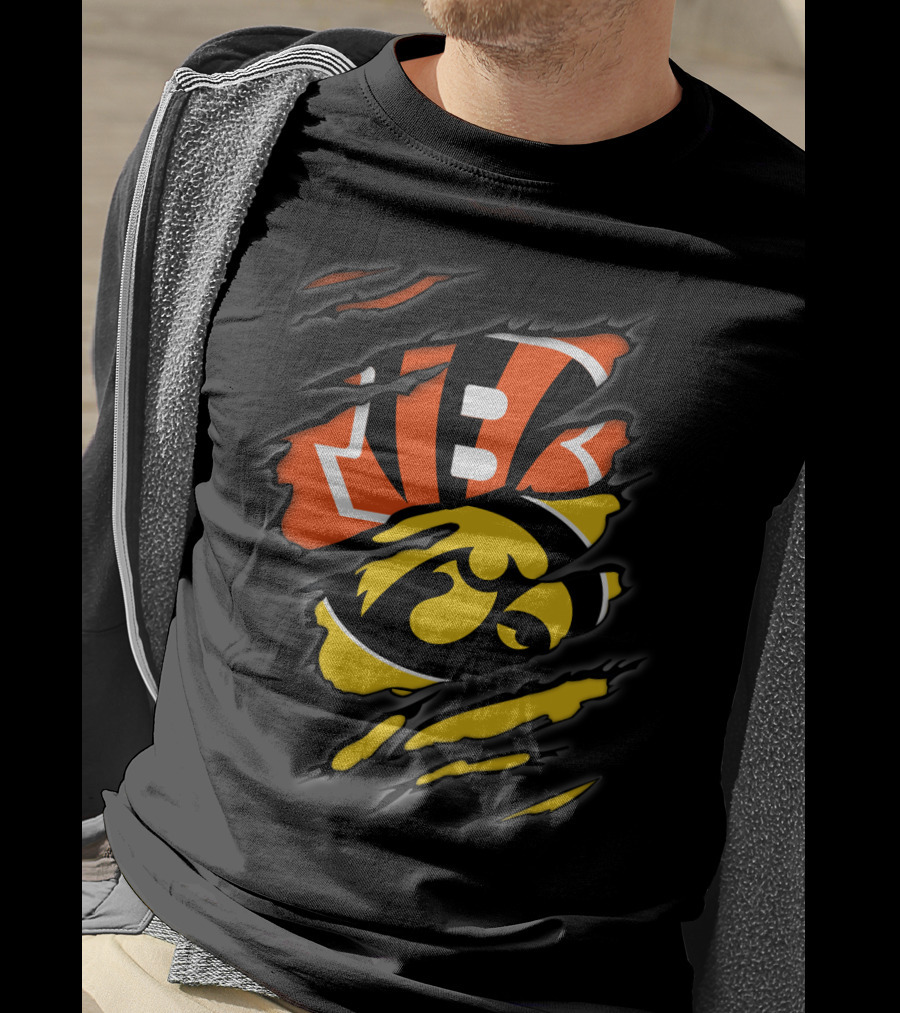 Bengals And Iowa Hawkeyes Claw T-Shirt