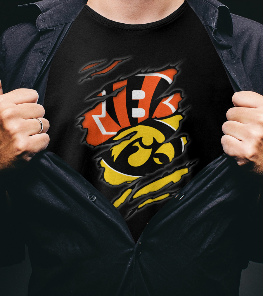 Bengals And Iowa Hawkeyes Claw T-Shirt