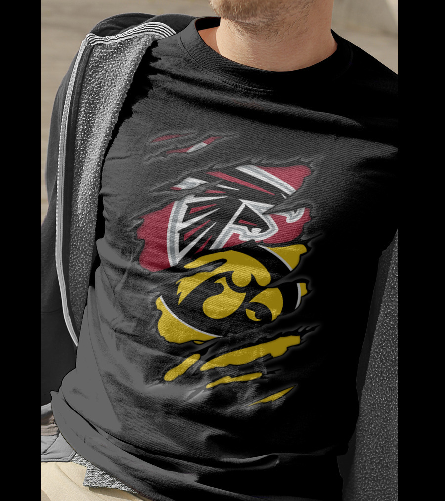 Falcons Iowa Hawkeyes Dual Logo Fusion T-Shirt