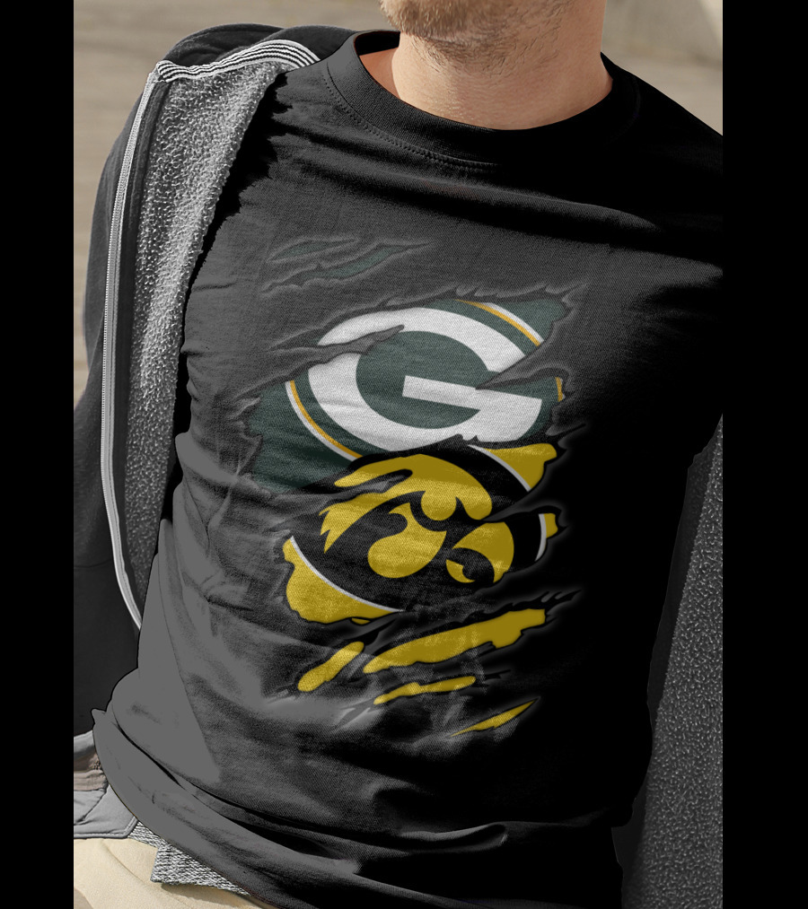 Packers Green Bay Iowa Hawkeyes Football Fan Pride T-Shirt