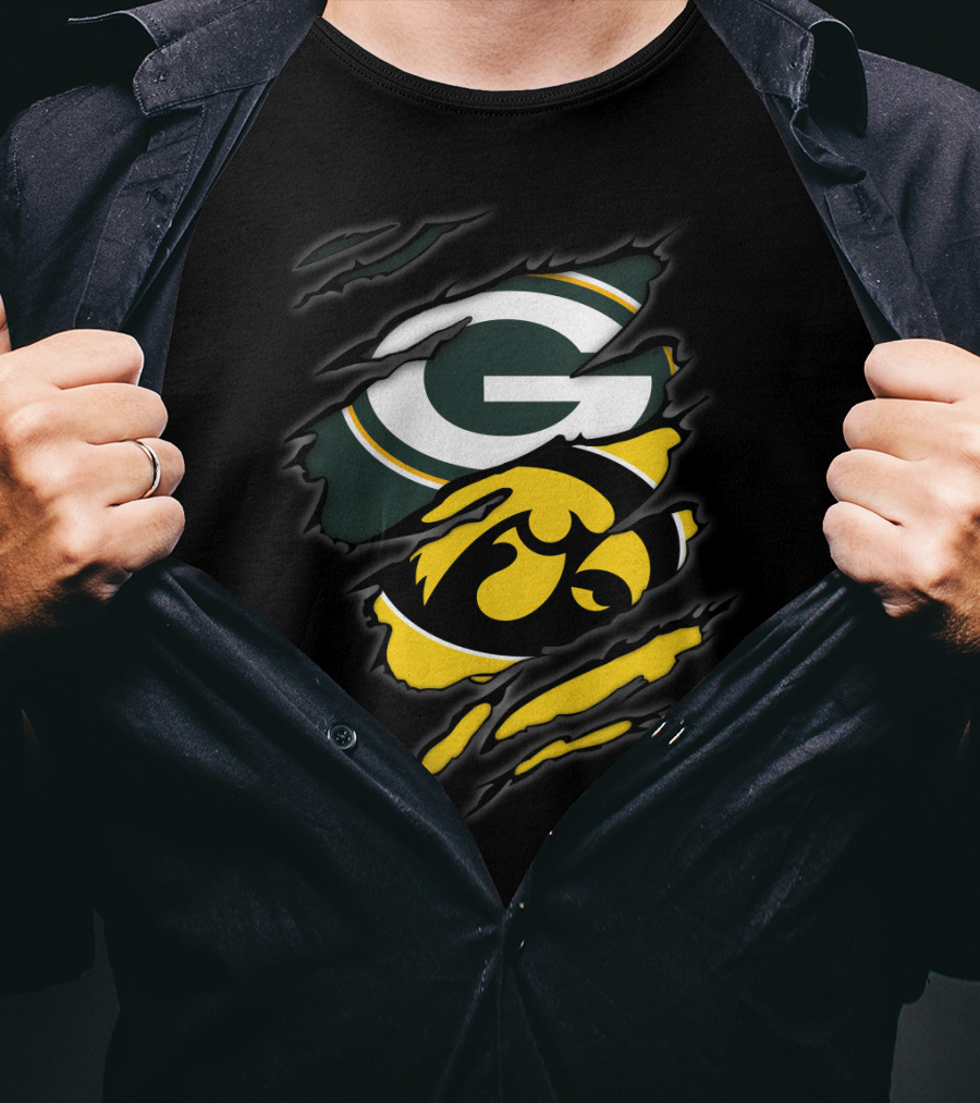 Packers Green Bay Iowa Hawkeyes Football Fan Pride T-Shirt