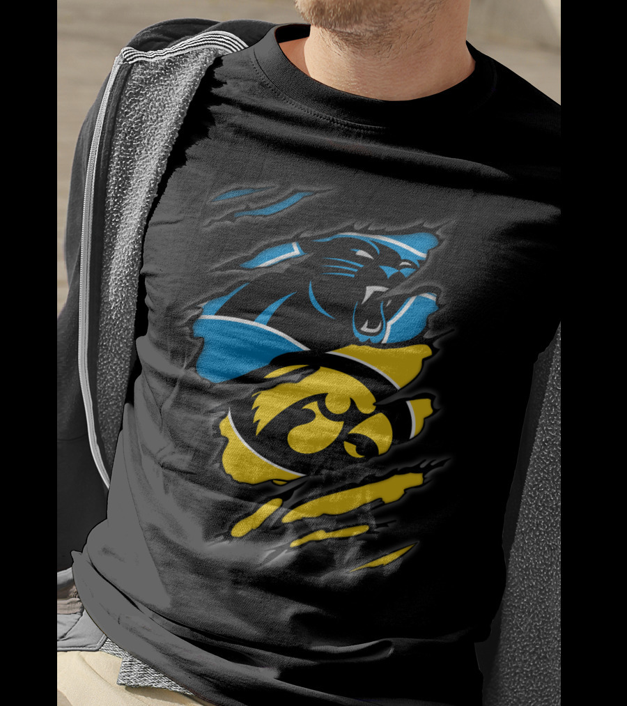 Carolina Panthers Iowa Hawkeyes Mashup T-Shirt