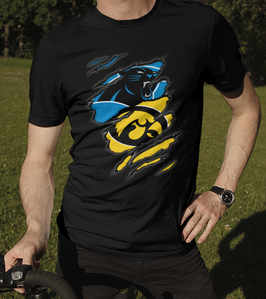 Carolina Panthers Iowa Hawkeyes Mashup T-Shirt