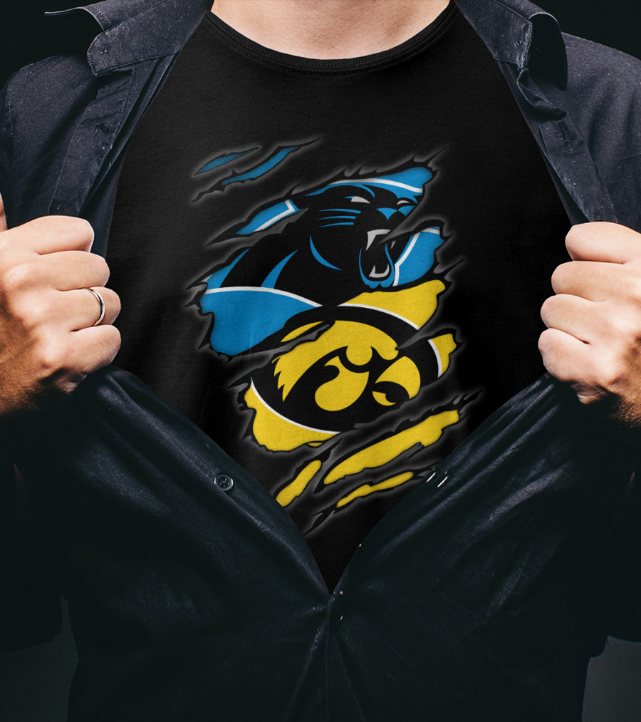 Carolina Panthers Iowa Hawkeyes Mashup T-Shirt