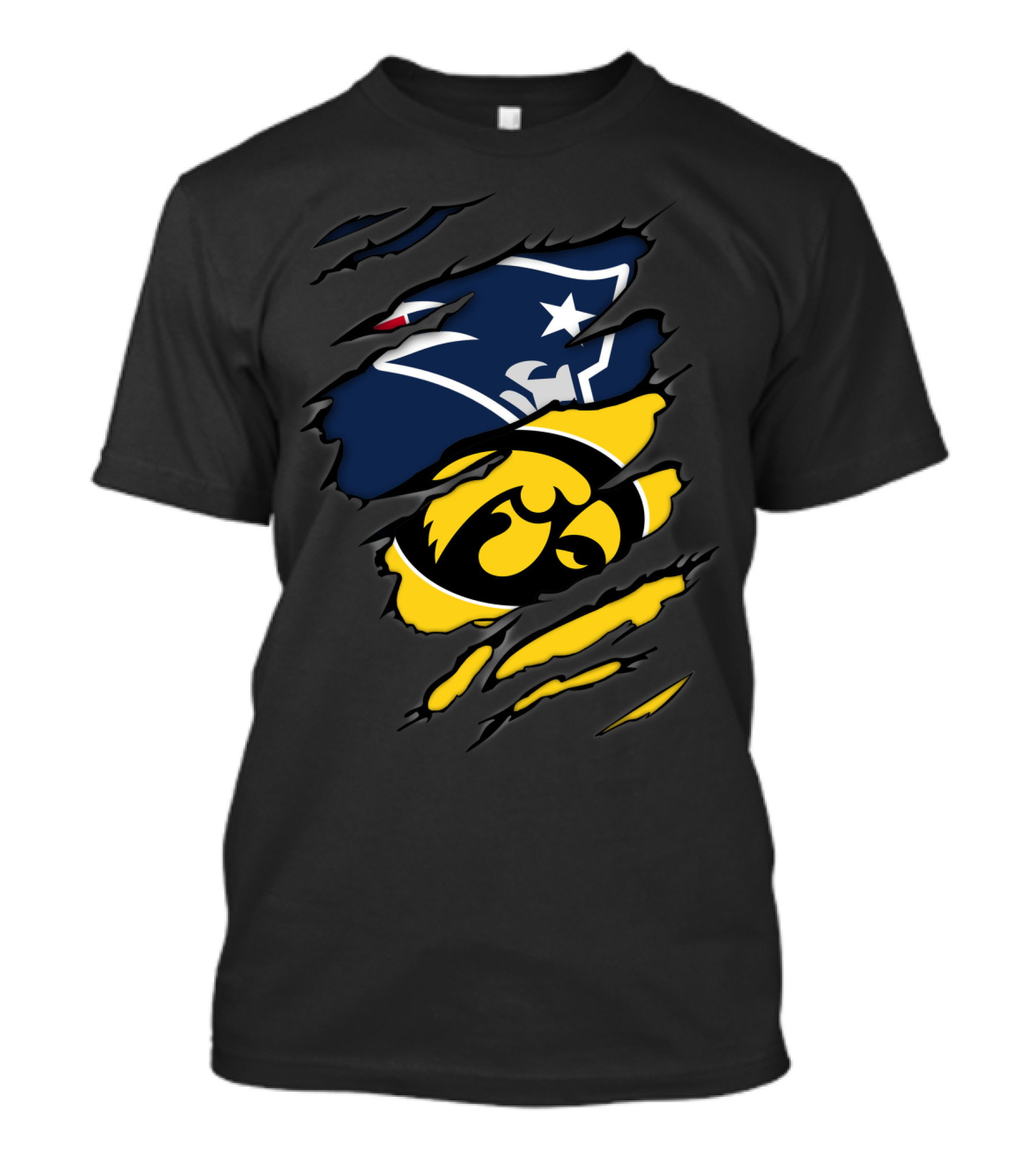 New England Patriots Iowa Hawkeyes Mashup T-Shirt