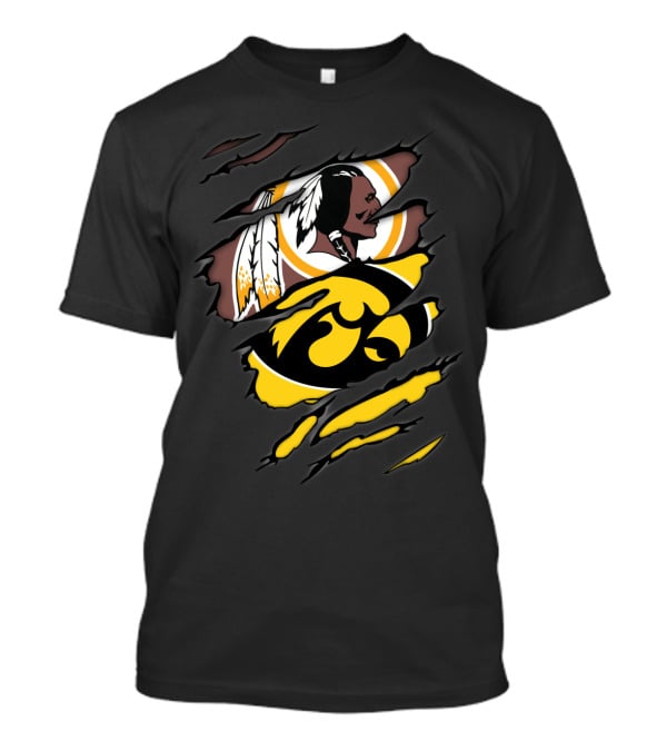 Redskins Iowa Hawkeyes Logo Mashup T-Shirt