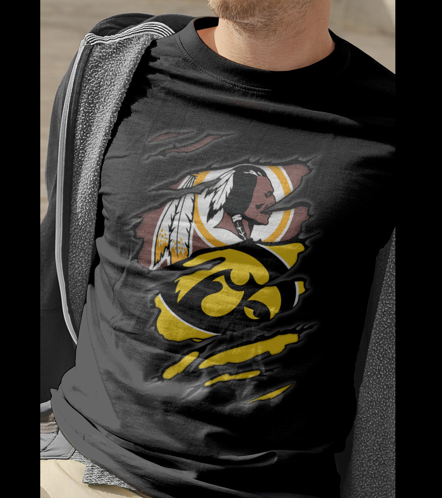 Redskins Iowa Hawkeyes Logo Mashup T-Shirt