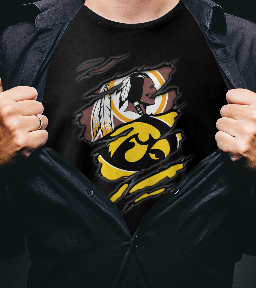 Redskins Iowa Hawkeyes Logo Mashup T-Shirt