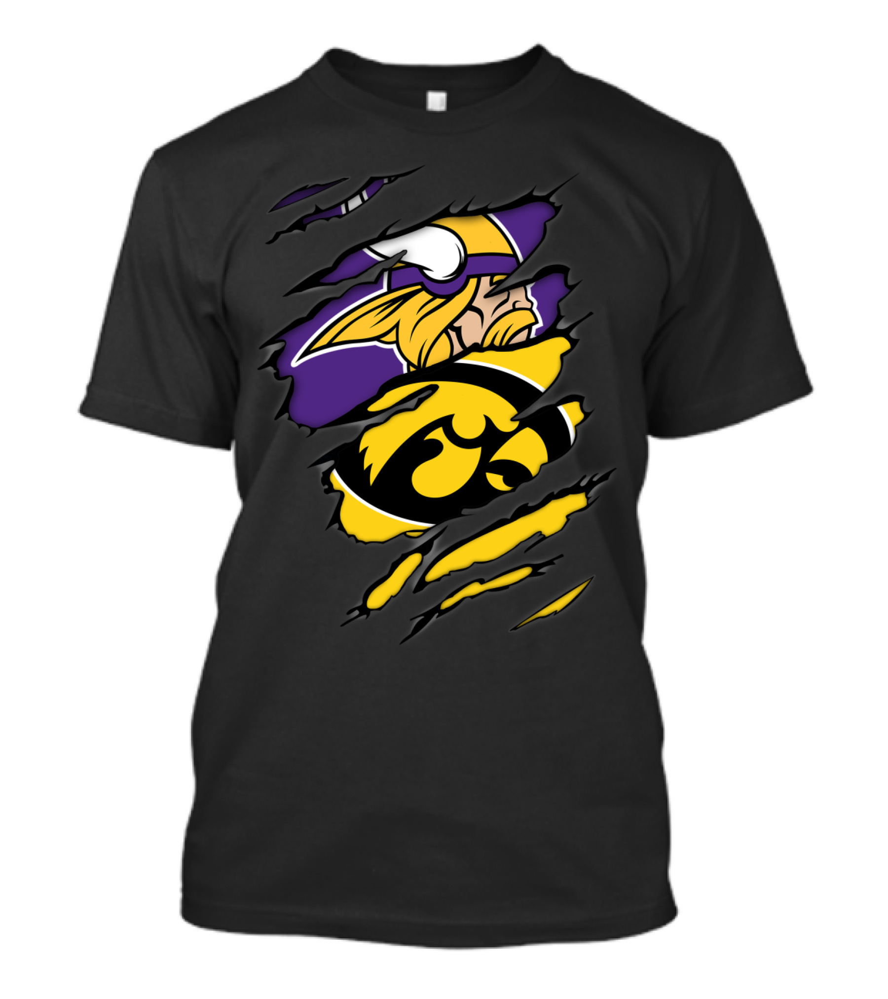 Vikings Iowa Hawkeyes Crossover T-Shirt