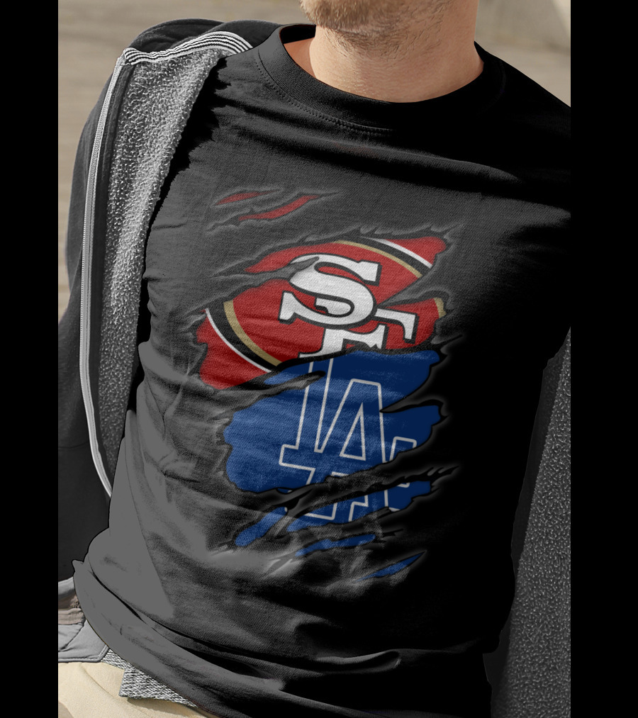49ers SF LA Dodgers Torn T-Shirt