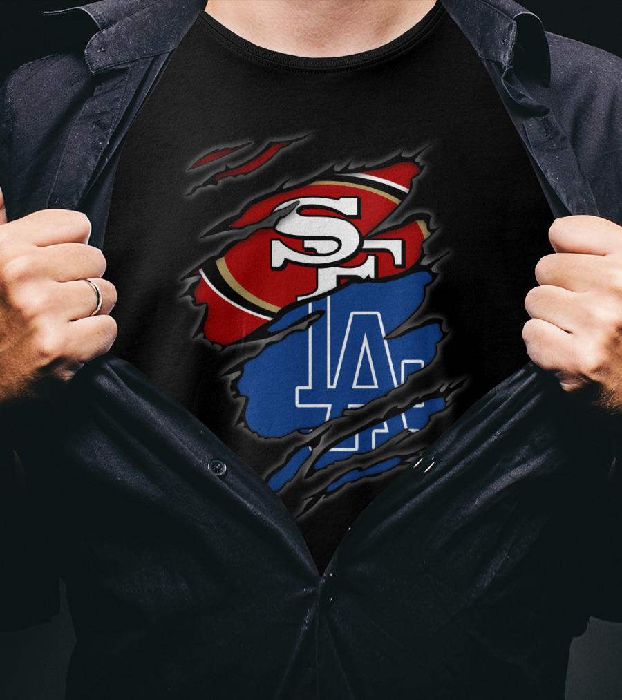 49ers SF LA Dodgers Torn T-Shirt