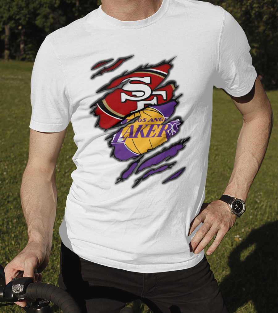 San Francisco 49ers Los Angeles Lakers Crossover T-Shirt