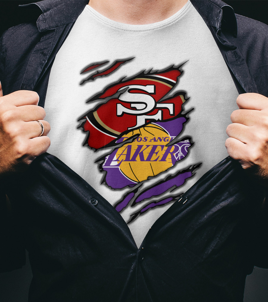 San Francisco 49ers Los Angeles Lakers Crossover T-Shirt