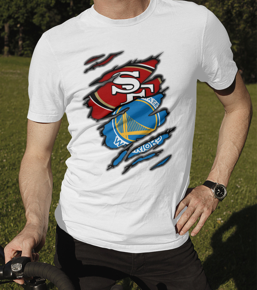 SF 49ers Golden State Warriors Torn T-Shirt