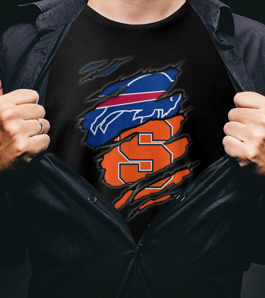 Buffalo Bills And Syracuse Orange Torn T-Shirt