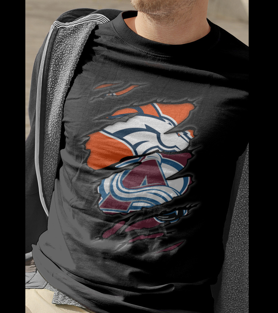 Broncos Avalanche Denver Sports Crossover T-Shirt