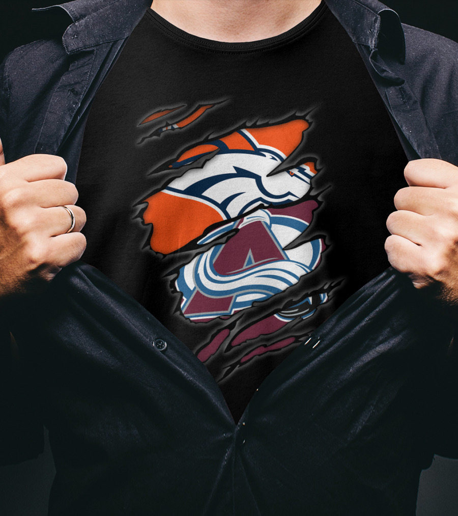 Broncos Avalanche Denver Sports Crossover T-Shirt