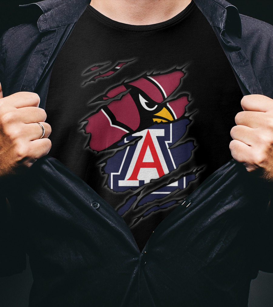 Cardinals Arizona Wildcats Logo Mashup T-Shirt
