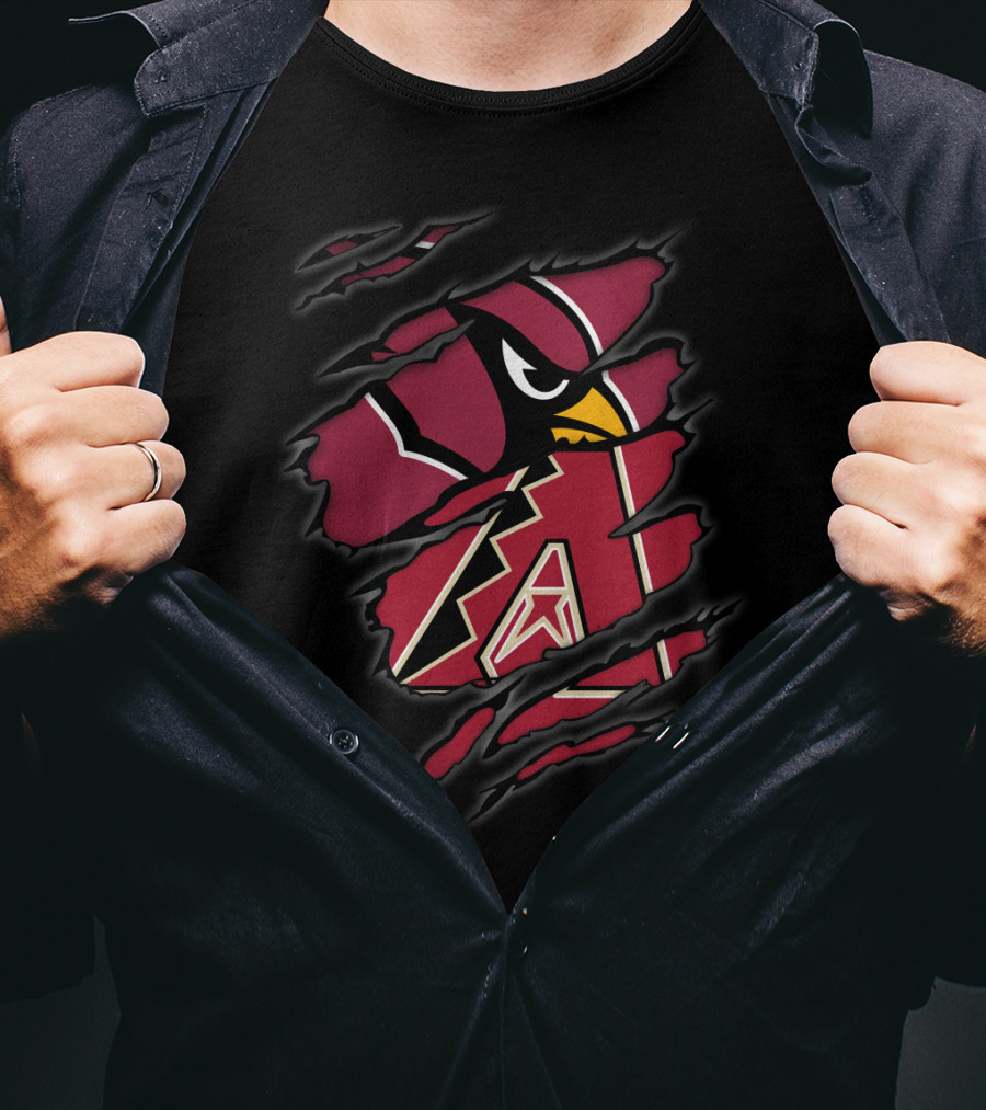 Cardinals Diamondback Ripped Logo Fusion T-Shirt